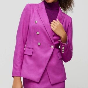 White House Black Market - Suede Texture Double-Breasted Blazer